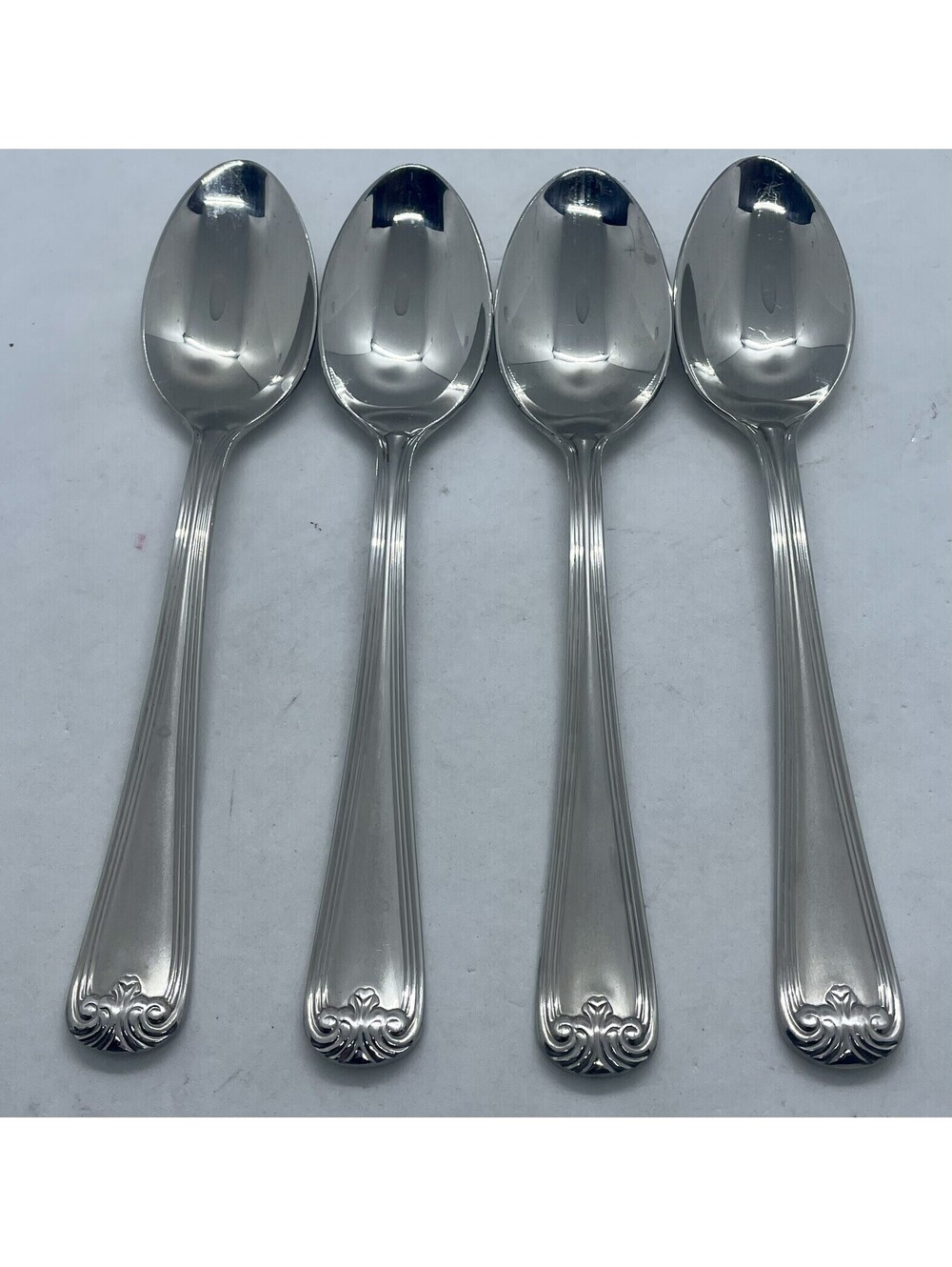 (4) Gorham WINFIELD FROSTED 18/8 Stainless Place Oval Soup Spoon Lot ~ 6 7/8”